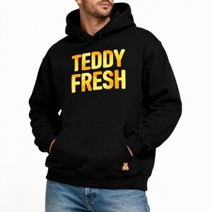 Teddy Fresh ($150) Hoodie Black Logo Pullover Streetwear Graphic Sweatshirt
